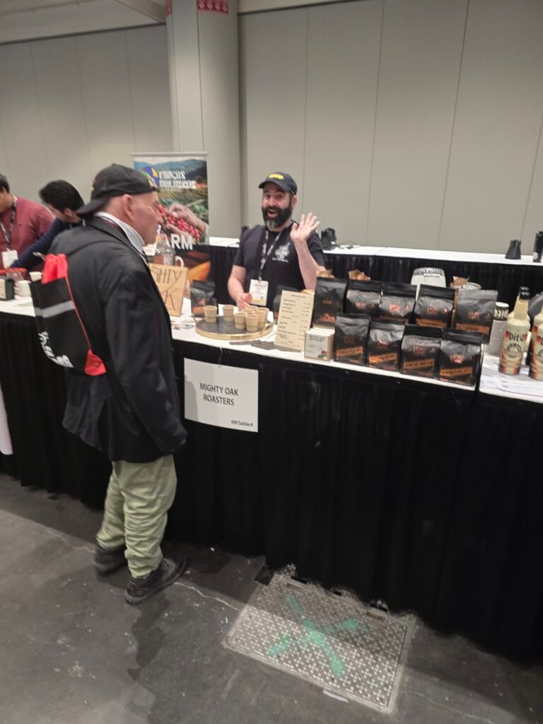 Tasting single-origin pour-over coffee from Mighty Oak Roasters